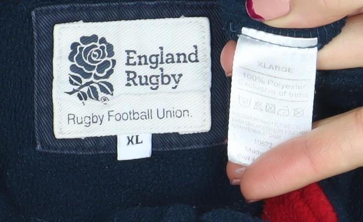 England Rugby Mens Blue Fleece 1/4 Zip Sweatshirt XL