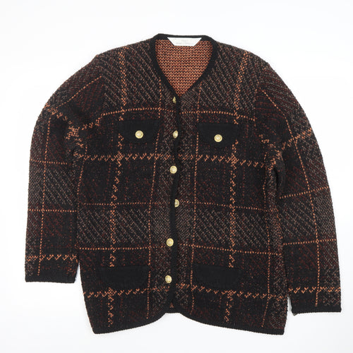 Marks and Spencer Women's Brown Check Wool Blend Blazer Jacket Size 18