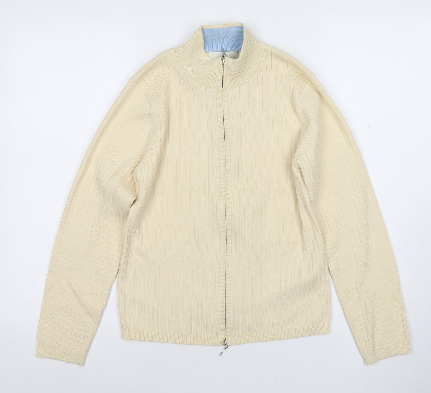 Marks and Spencer Womens Beige Cotton Blend Full Zip Jumper Size 12