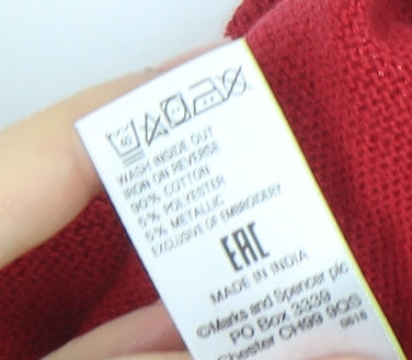 Marks and Spencer Girls Red Sequin Collar Fit & Flare Party Dress 2-3 Years