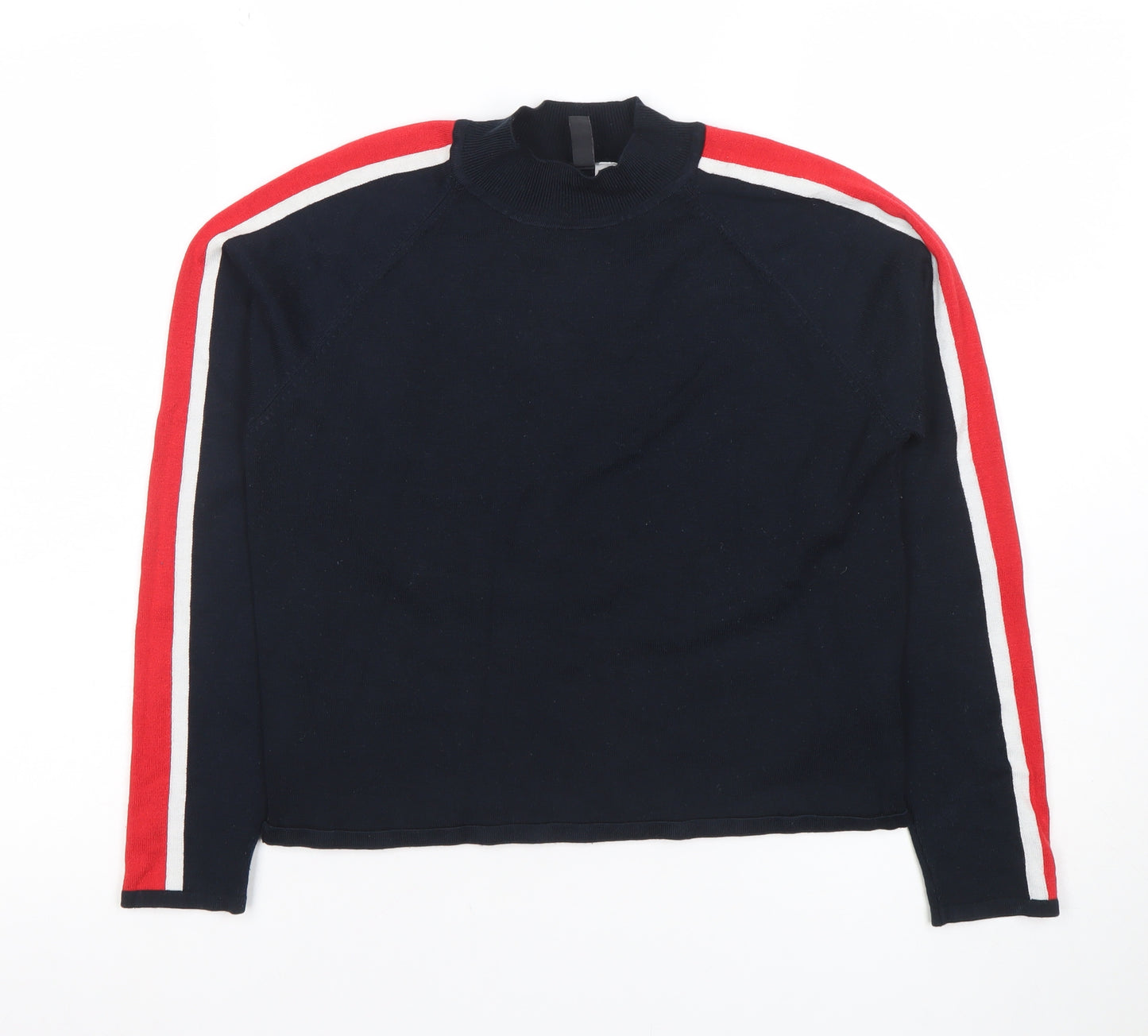 H&M Divided Women's Black Mock Neck Long Sleeve Knit Top Size M