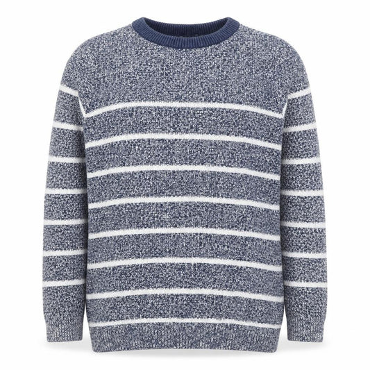 Next Boys Blue Striped Crew Neck Cotton Pullover Jumper 6 Years