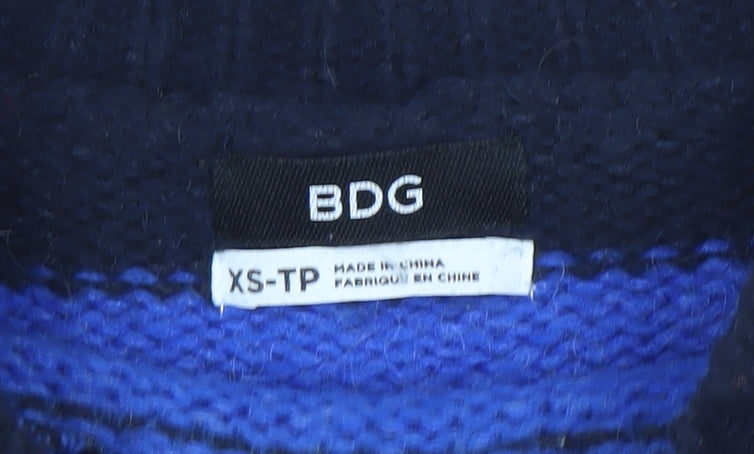 BDG Women’s Multicoloured Striped Chunky Knit Jumper XS