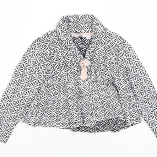 MyWear Girls Black Knit Geometric Tie Jacket 5-6 Years Lined Winter Cotton Blend