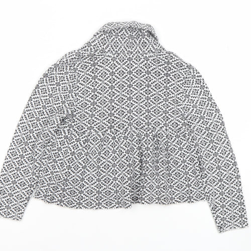 MyWear Girls Black Knit Geometric Tie Jacket 5-6 Years Lined Winter Cotton Blend