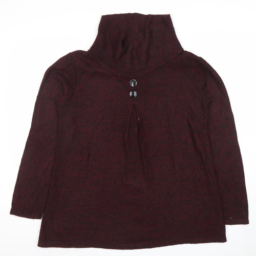 Luca Vanniotti Womens Burgundy Roll Neck Knit Jumper M