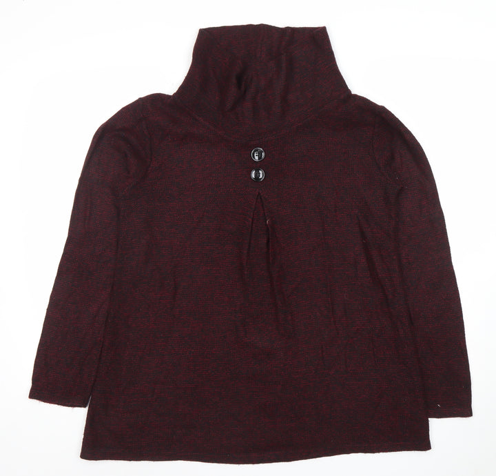 Luca Vanniotti Womens Burgundy Roll Neck Knit Jumper M