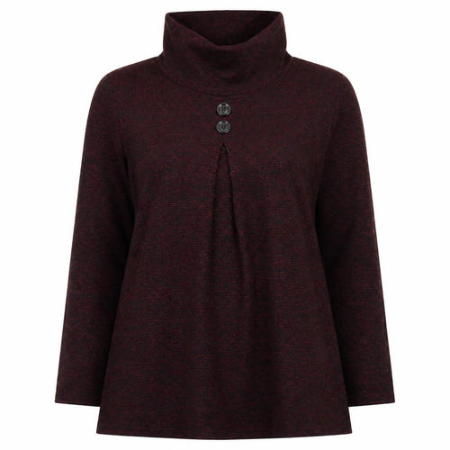 Luca Vanniotti Womens Burgundy Roll Neck Knit Jumper M