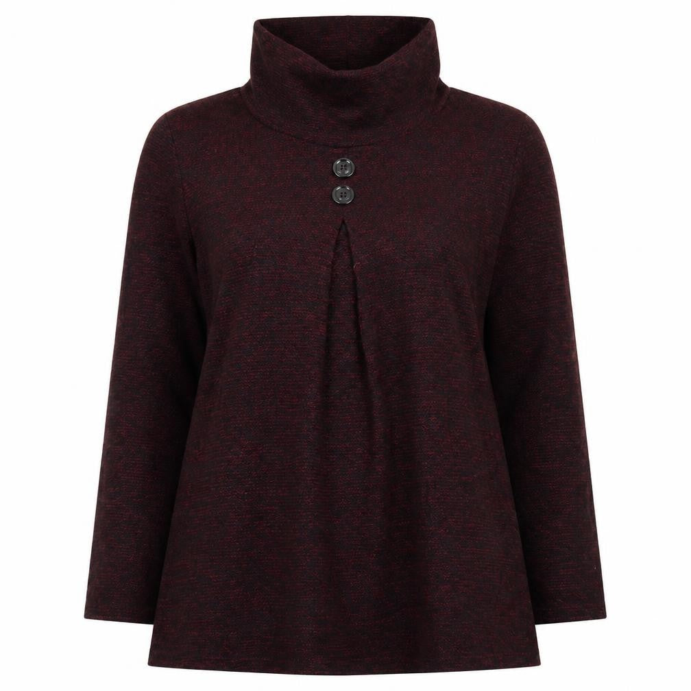 Luca Vanniotti Womens Burgundy Roll Neck Knit Jumper M