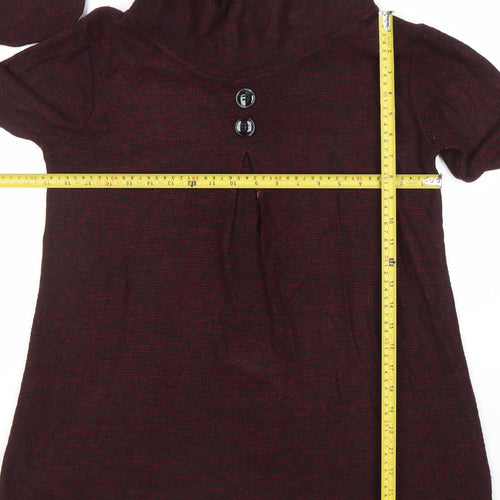 Luca Vanniotti Womens Burgundy Roll Neck Knit Jumper M