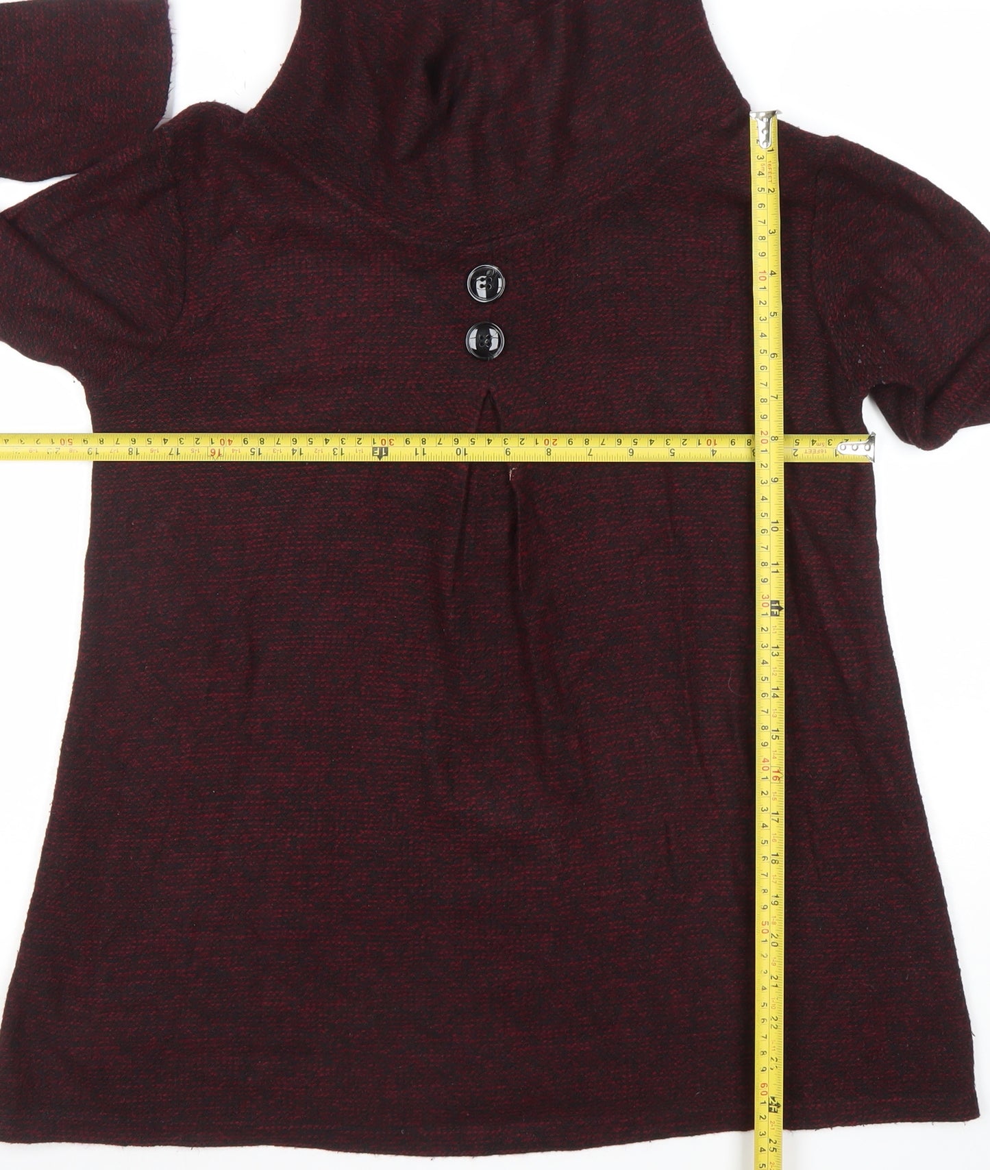 Luca Vanniotti Womens Burgundy Roll Neck Knit Jumper M
