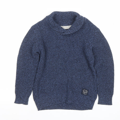 Tokyo Laundry Boys Blue Roll Neck Knit Jumper Size 5/6 Years