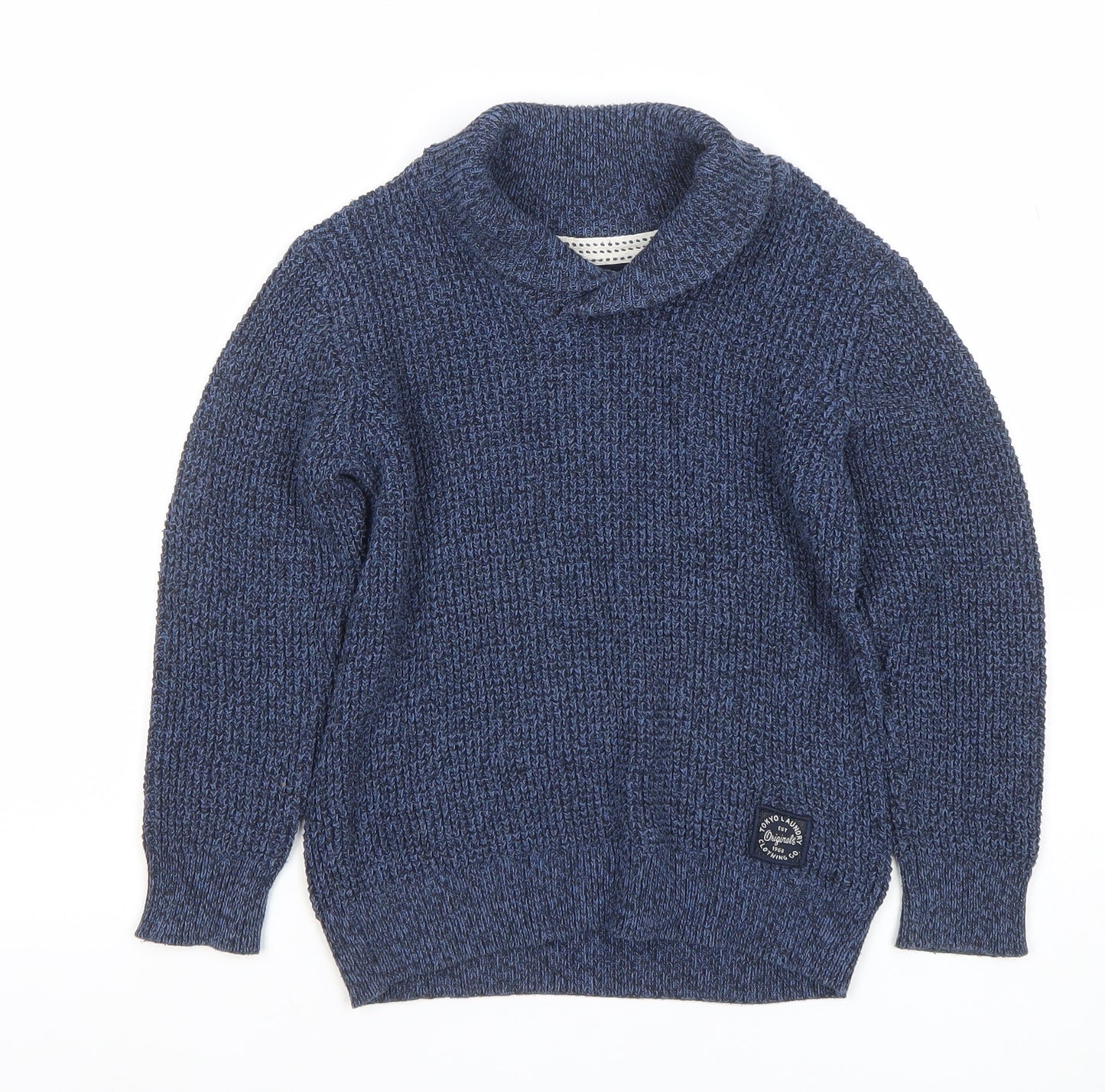 Tokyo Laundry Boys Blue Roll Neck Knit Jumper Size 5/6 Years