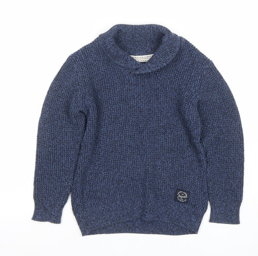 Tokyo Laundry Boys Blue Roll Neck Knit Jumper Size 5/6 Years
