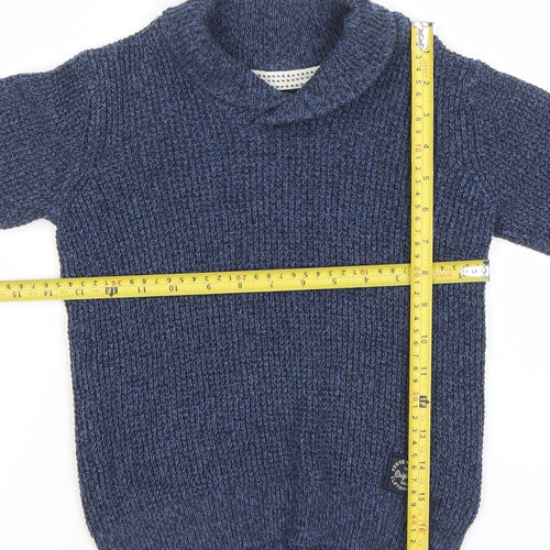 Tokyo Laundry Boys Blue Roll Neck Knit Jumper Size 5/6 Years