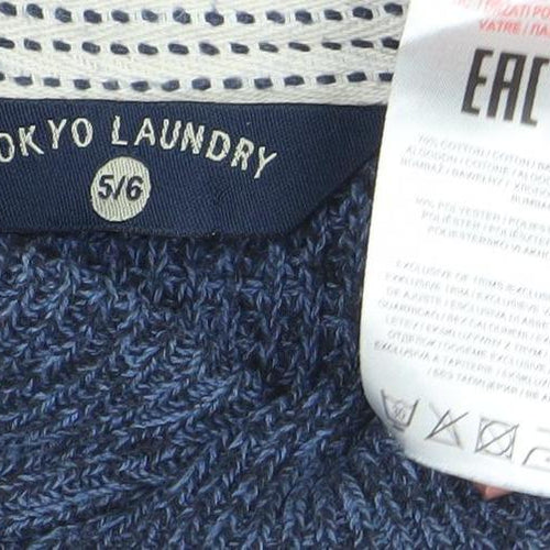 Tokyo Laundry Boys Blue Roll Neck Knit Jumper Size 5/6 Years