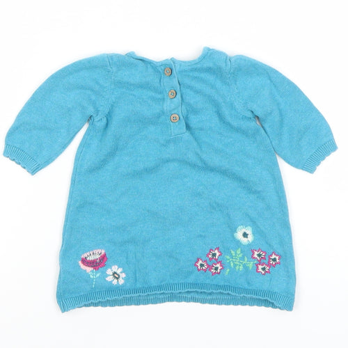 Next Blue Bunny Floral Knit Pullover Jumper 0-3 Months Unisex Baby