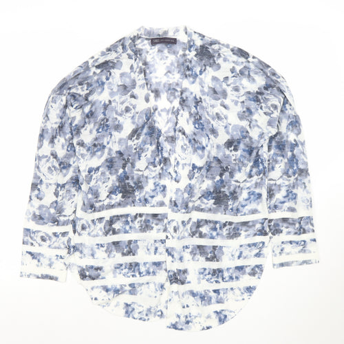 Marks and Spencer Women’s Blue Floral Open Knit Cardigan M