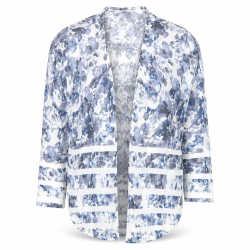 Marks and Spencer Women’s Blue Floral Open Knit Cardigan M