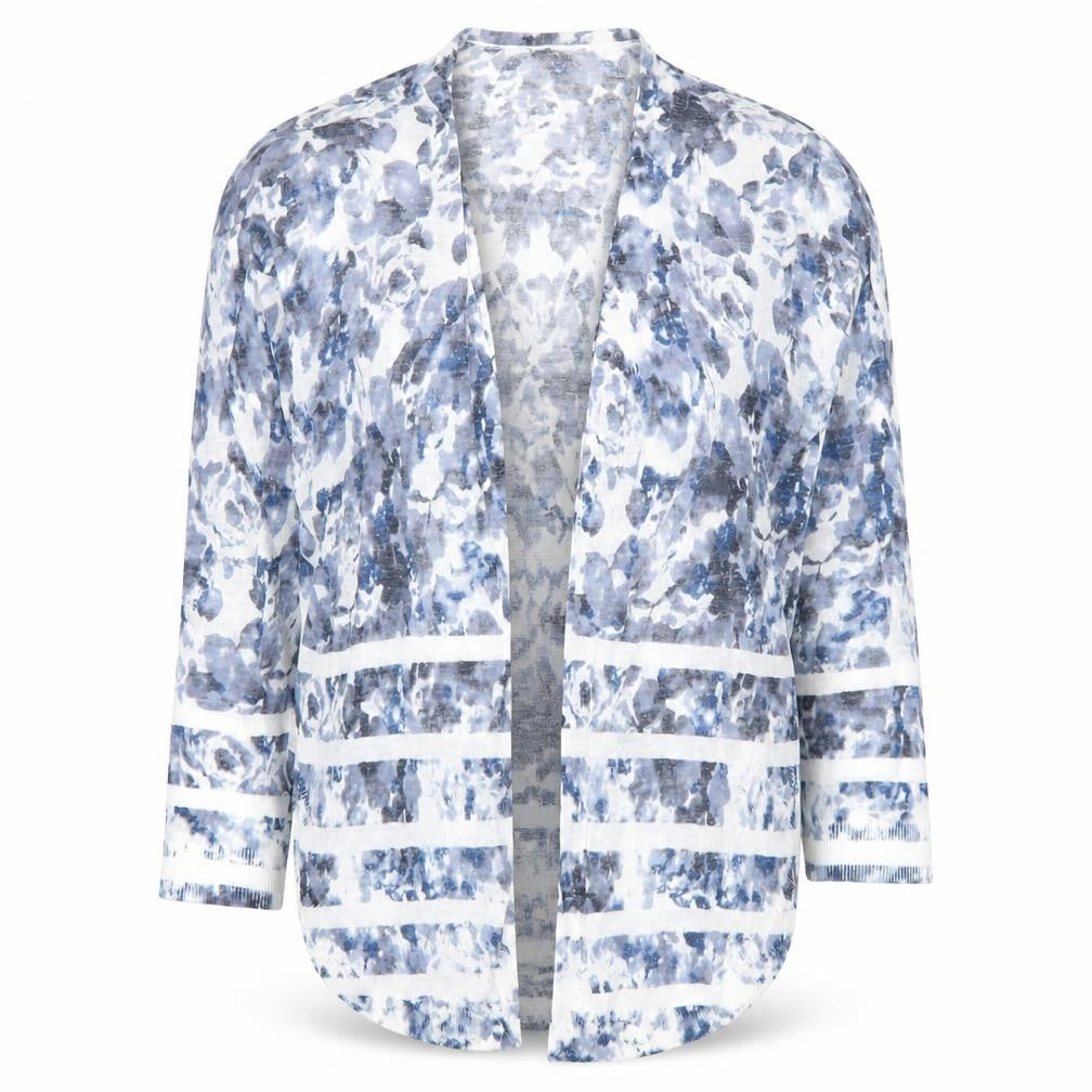 Marks and Spencer Women’s Blue Floral Open Knit Cardigan M