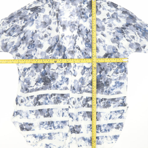 Marks and Spencer Women’s Blue Floral Open Knit Cardigan M