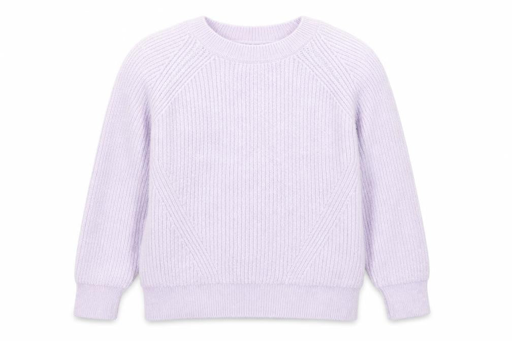Front view of Tu girls’ lilac rib knit jumper 7 years polyester acrylic blend