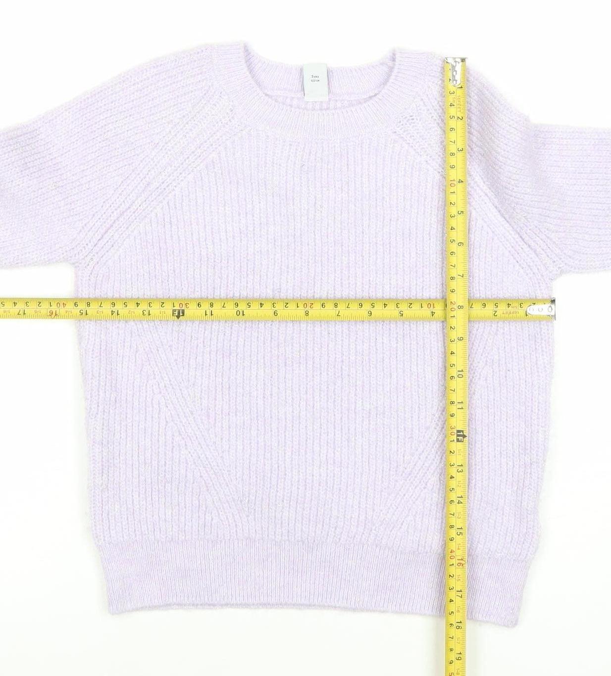 Tu Girls Lilac Rib Knit Pullover Jumper 7 Years Polyester Acrylic Blend