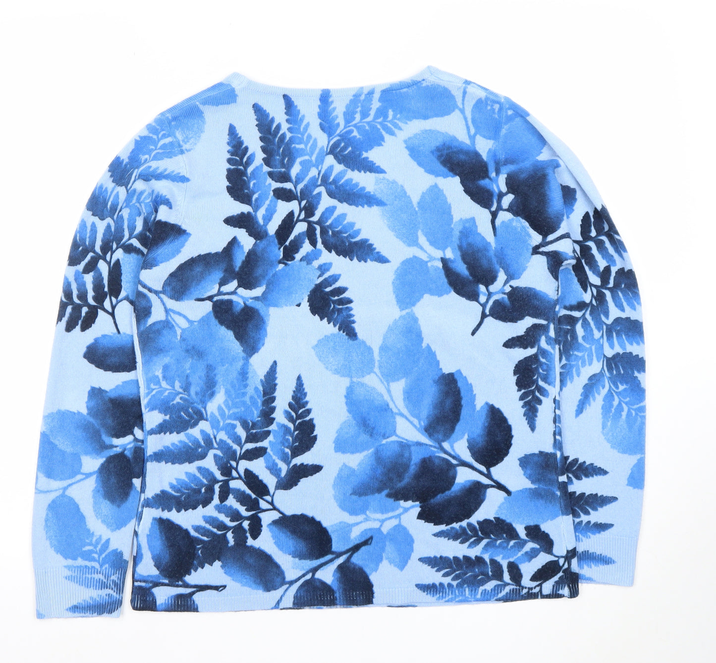 Cerulean by Sue Diamond Women's Blue Floral Knit Jumper Size S