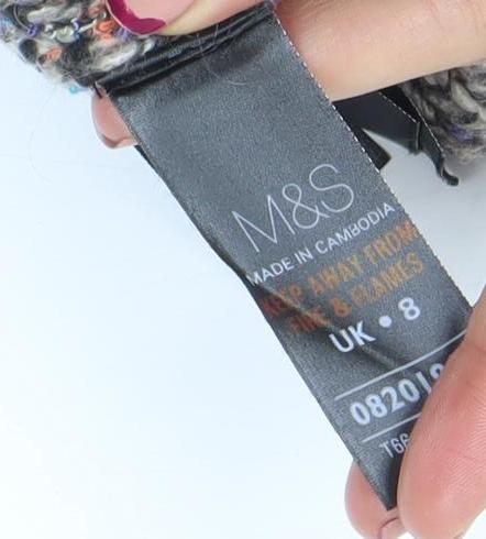 Marks and Spencer Women’s Multicoloured Chunky Knit Cardigan Size 8