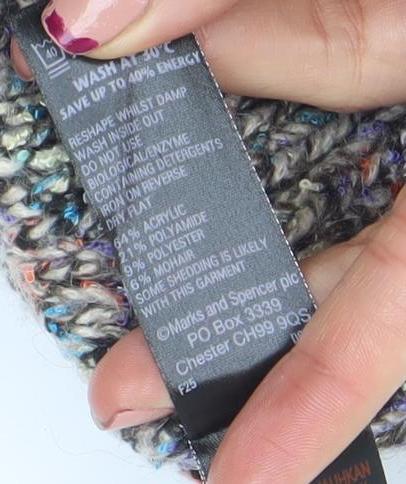 Marks and Spencer Women’s Multicoloured Chunky Knit Cardigan Size 8
