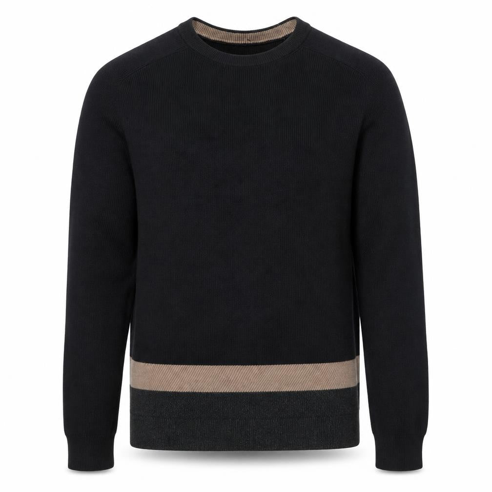 Front view of Jasper Conran Men’s Black Cotton Wool Knit Jumper, size L