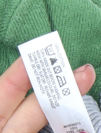 St. George by Duffer Boys Green Grey Striped Pullover Hoodie 11-12 Years Cotton