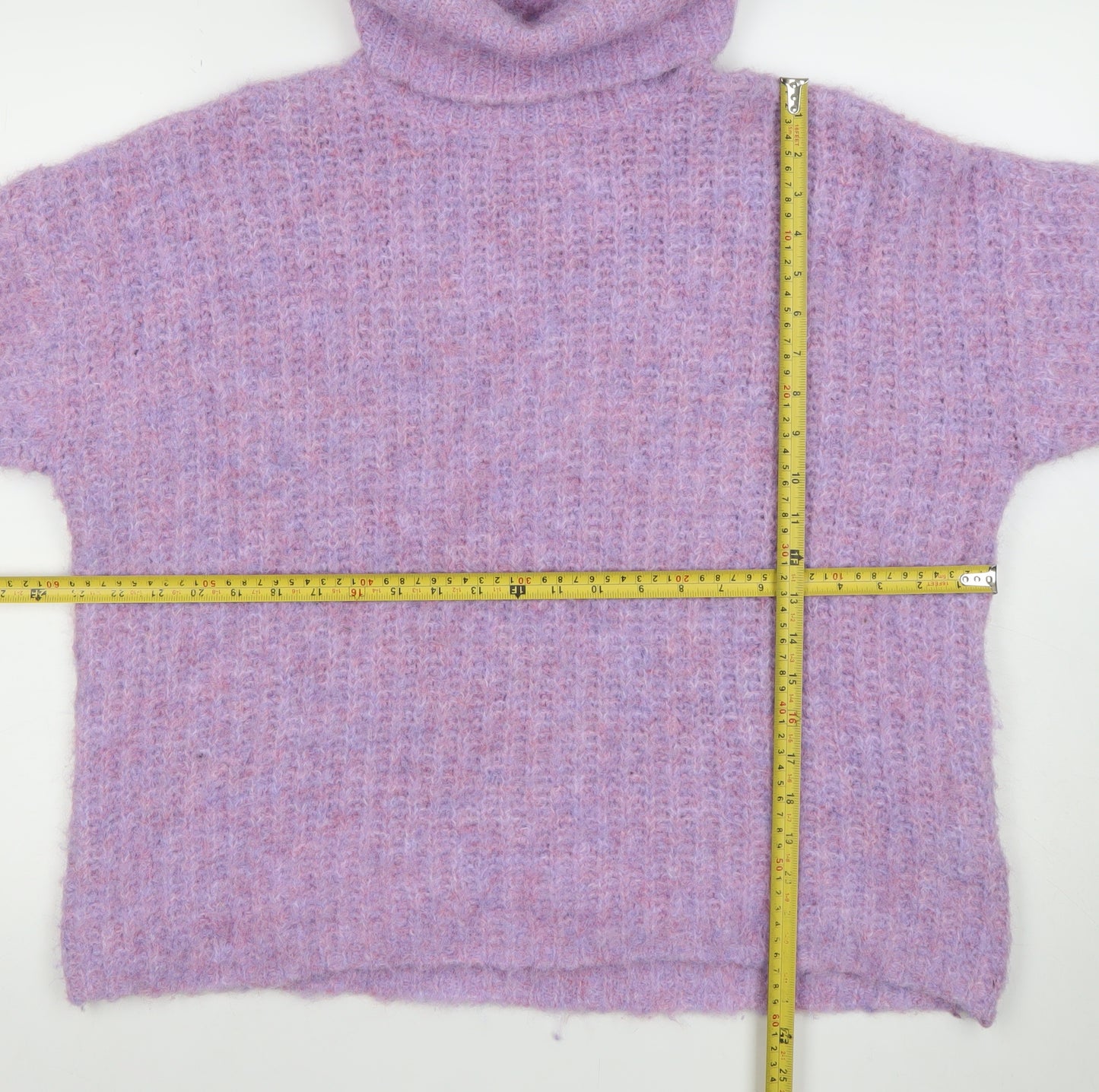 Culture Women's Purple Mohair Blend Roll Neck Jumper Size S