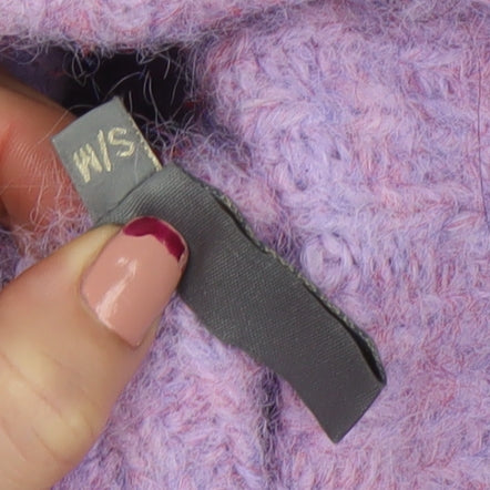 Culture Women's Purple Mohair Blend Roll Neck Jumper Size S