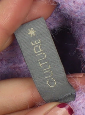Culture Women's Purple Mohair Blend Roll Neck Jumper Size S