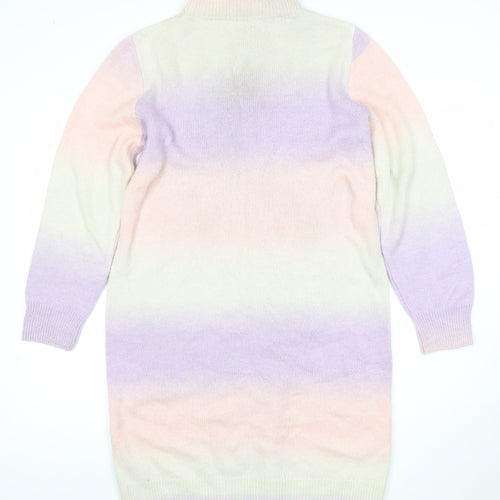 George Women’s Multicoloured High Neck Knit Tunic Jumper L 16-18