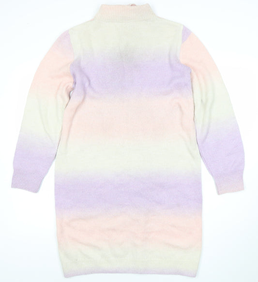 George Women’s Multicoloured High Neck Knit Tunic Jumper L 16-18