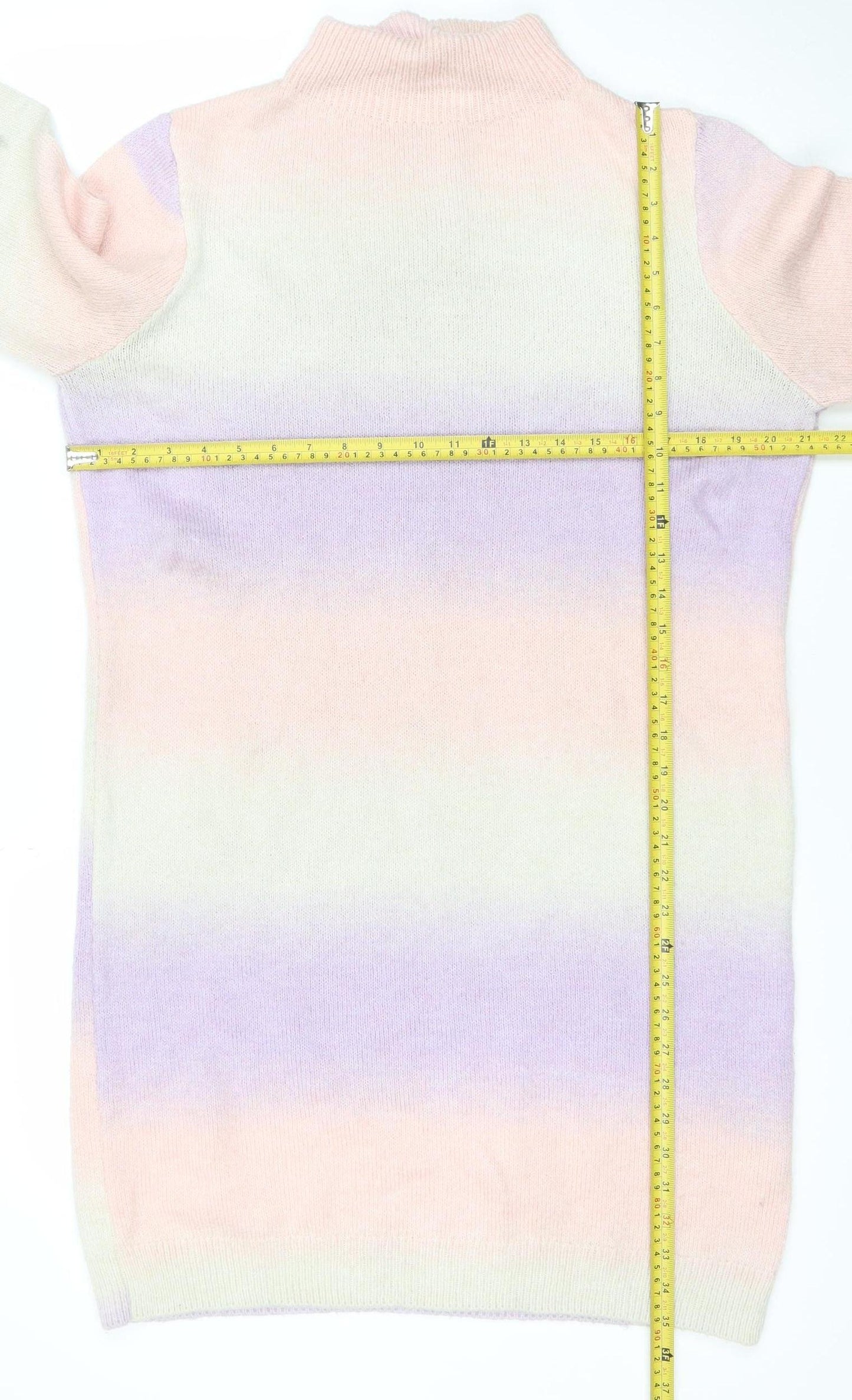 George Women’s Multicoloured High Neck Knit Tunic Jumper L 16-18