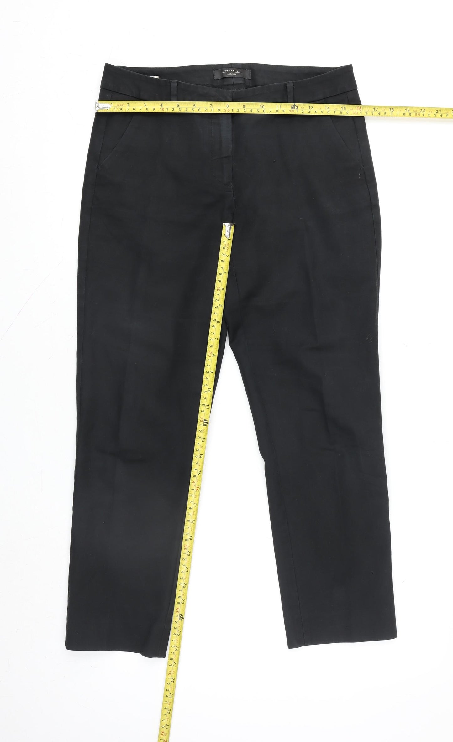 Max Mara Weekend Women Black Size 12 Slim Cigarette Trousers