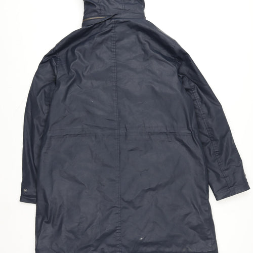 Marks and Spencer Per Una Womens Blue Hooded Parka Coat Size 14