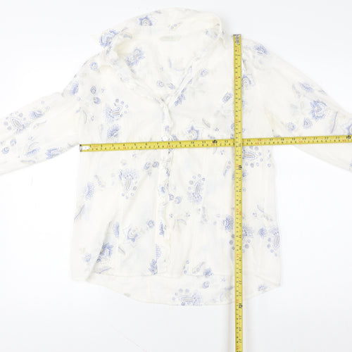 Marks and Spencer Women Multicoloured Floral Cotton Long Sleeve Blouse UK 16