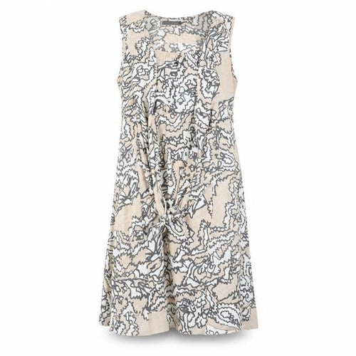 Mint Velvet Women's Beige Paisley Silk Shift Dress Size 10