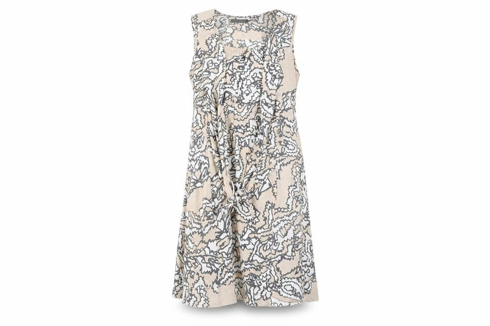 Mint Velvet Women's Beige Paisley Silk Shift Dress Size 10