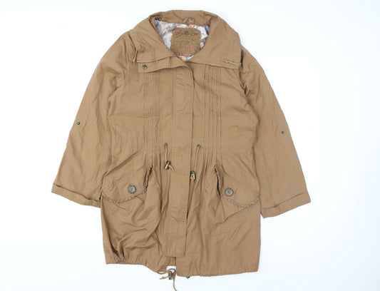 Denim Co Women's Brown Cotton Parka Coat Size 14