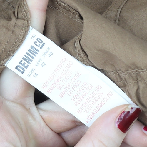 Denim Co Women's Brown Cotton Parka Coat Size 14