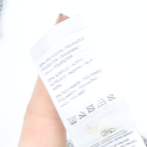 Peacocks Women Silver Cold Shoulder Sequin Knit Top Size 12