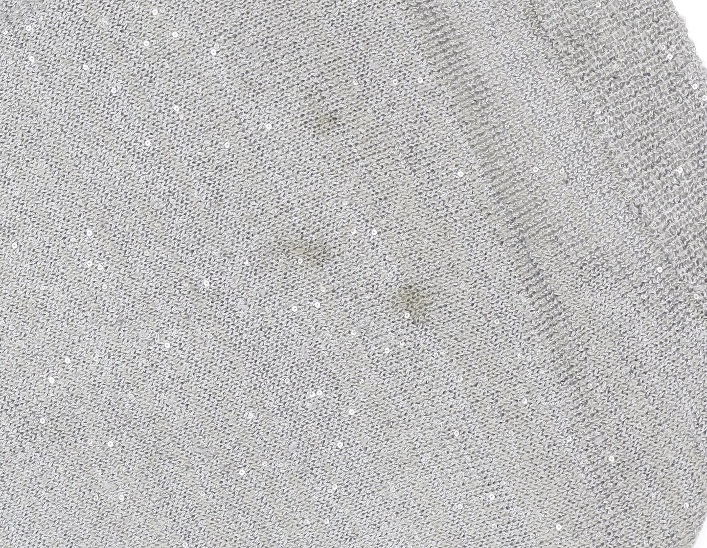 Peacocks Women Silver Cold Shoulder Sequin Knit Top Size 12