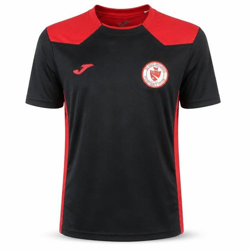 Joma Boys Black Red Football Activewear T-Shirt 8-10 Years Athletic Fit