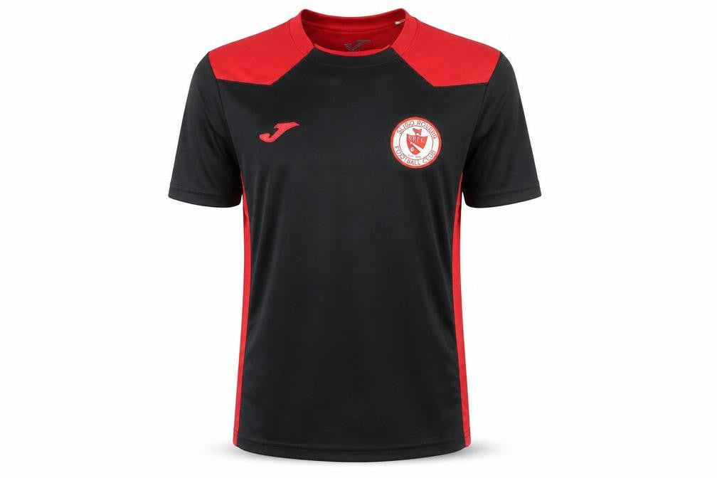 Joma Boys Black Red Football Activewear T-Shirt 8-10 Years Athletic Fit
