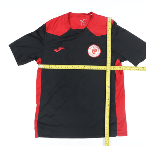 Joma Boys Black Red Football Activewear T-Shirt 8-10 Years Athletic Fit